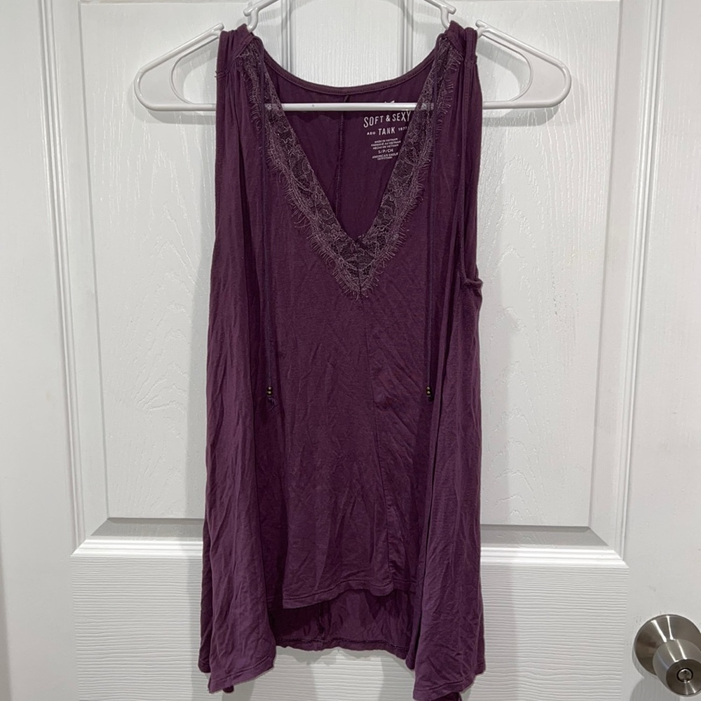 American Eagle Soft and Sexy Purple Tank Top size S